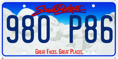SD license plate 98OP86
