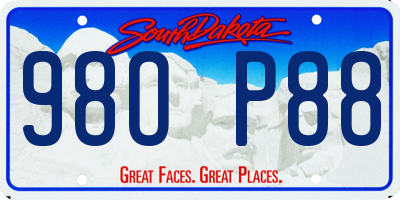 SD license plate 98OP88