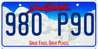SD license plate 98OP90