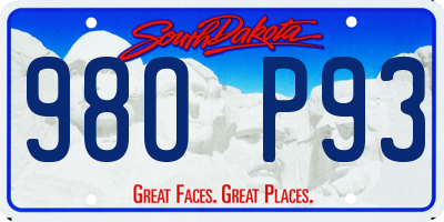 SD license plate 98OP93