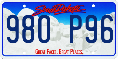 SD license plate 98OP96