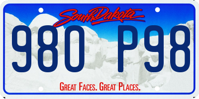 SD license plate 98OP98
