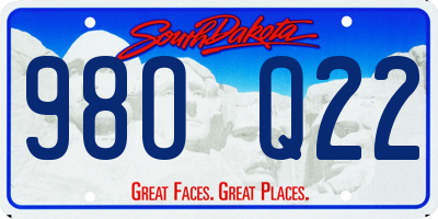 SD license plate 98OQ22