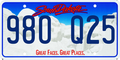 SD license plate 98OQ25