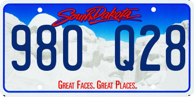 SD license plate 98OQ28