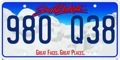 SD license plate 98OQ38