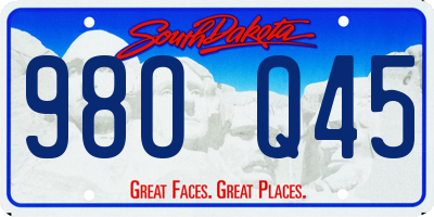SD license plate 98OQ45