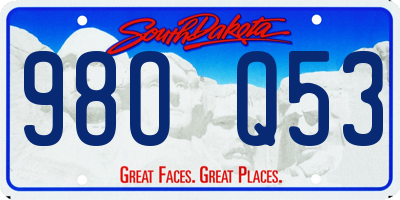 SD license plate 98OQ53