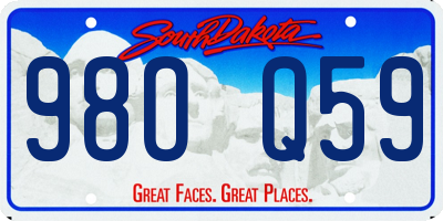 SD license plate 98OQ59