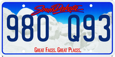 SD license plate 98OQ93