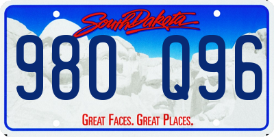 SD license plate 98OQ96