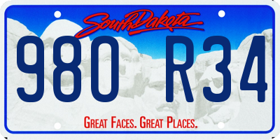 SD license plate 98OR34