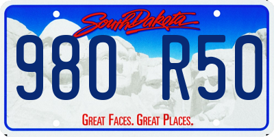 SD license plate 98OR50