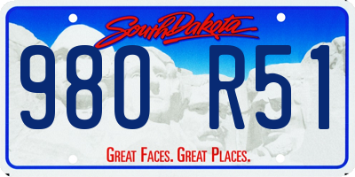 SD license plate 98OR51