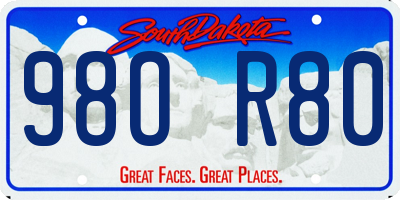 SD license plate 98OR80