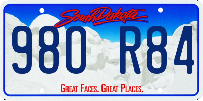 SD license plate 98OR84