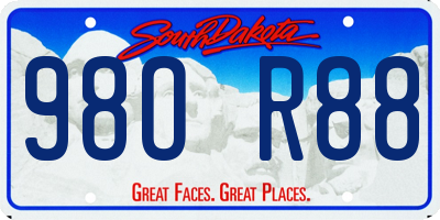 SD license plate 98OR88