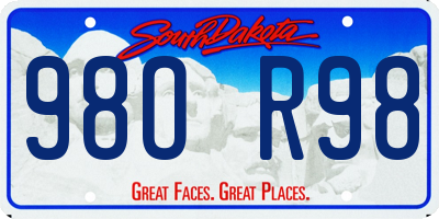 SD license plate 98OR98