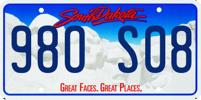 SD license plate 98OS08