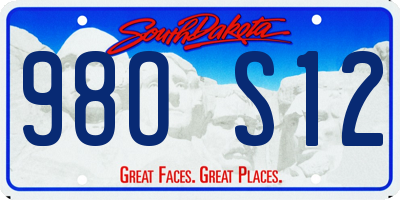 SD license plate 98OS12