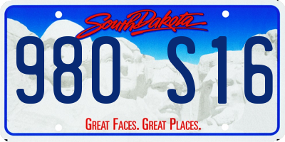 SD license plate 98OS16
