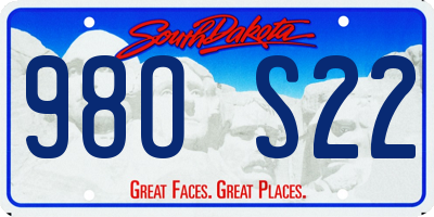SD license plate 98OS22