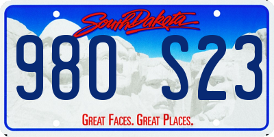 SD license plate 98OS23