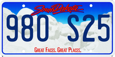 SD license plate 98OS25