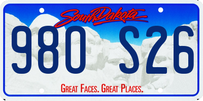 SD license plate 98OS26