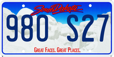 SD license plate 98OS27