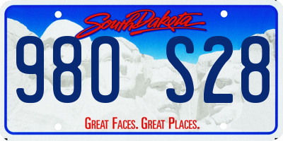 SD license plate 98OS28