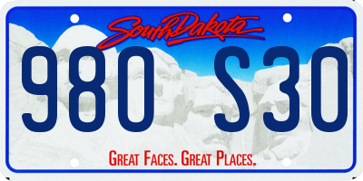 SD license plate 98OS30