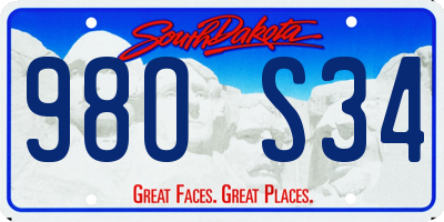 SD license plate 98OS34