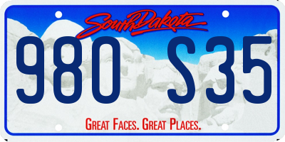 SD license plate 98OS35