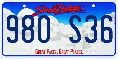 SD license plate 98OS36