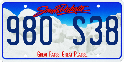 SD license plate 98OS38