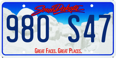 SD license plate 98OS47