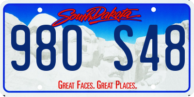 SD license plate 98OS48