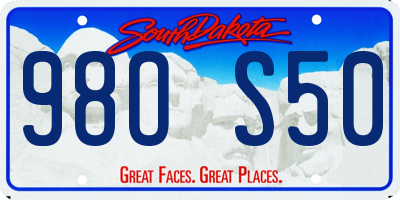 SD license plate 98OS50