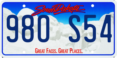 SD license plate 98OS54