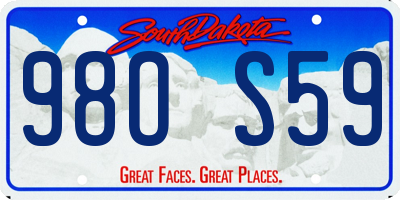SD license plate 98OS59