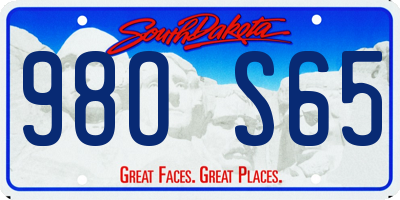 SD license plate 98OS65