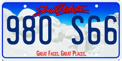 SD license plate 98OS66