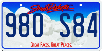 SD license plate 98OS84
