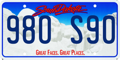 SD license plate 98OS90