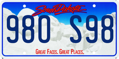 SD license plate 98OS98
