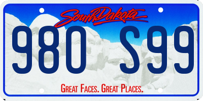 SD license plate 98OS99