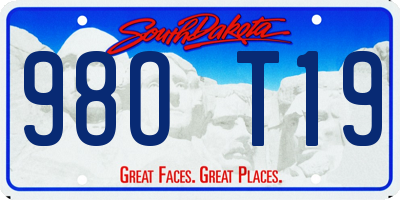 SD license plate 98OT19
