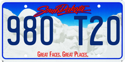 SD license plate 98OT20