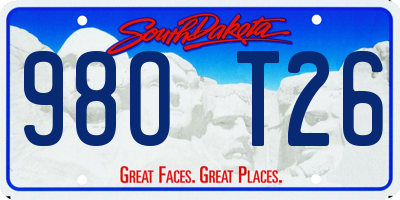 SD license plate 98OT26